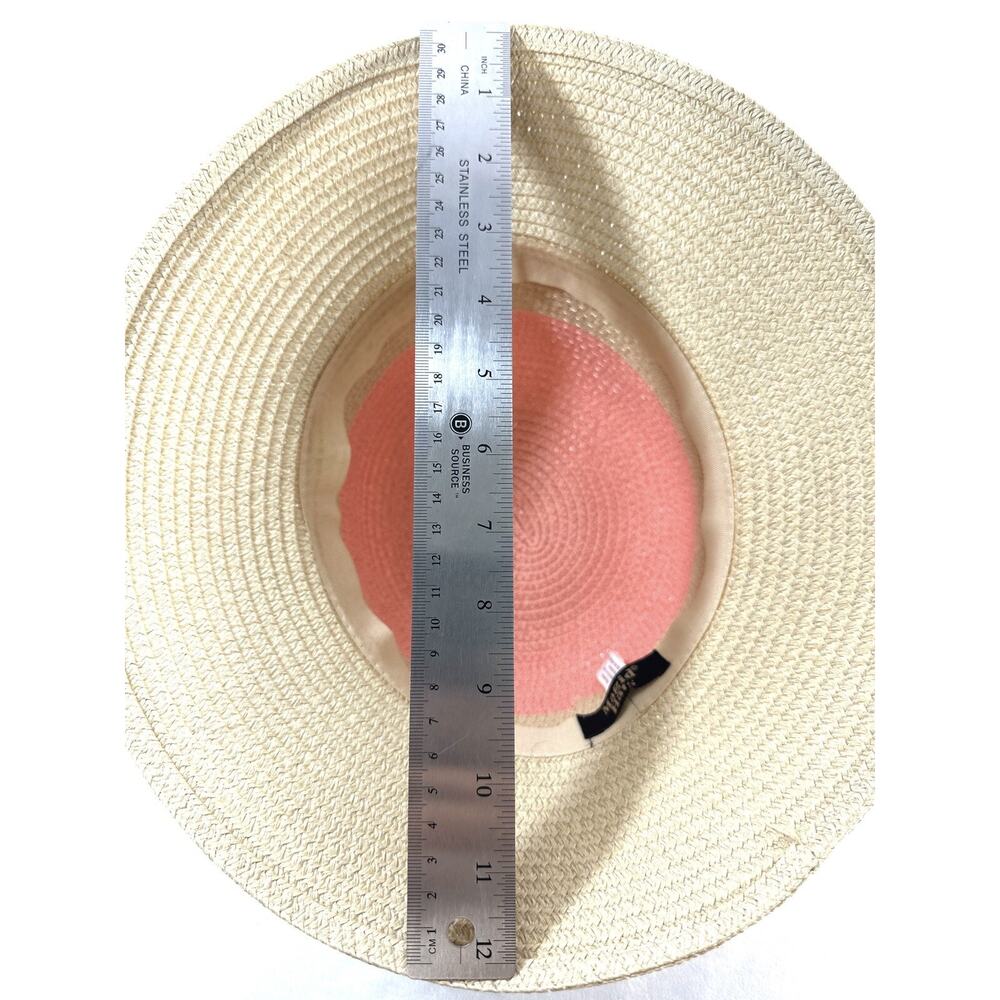 Magid Sun Hat Womens OSFA 100% Paper Wide Brim Floppy Boho Pink Top - Picture 10 of 11